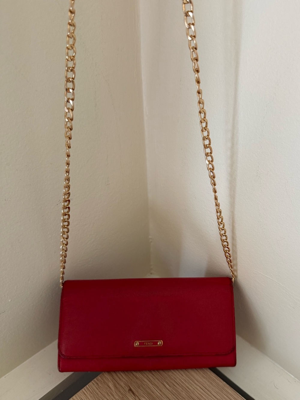 Fendi Red Leather Long Wallet/Wallet-On-Chain